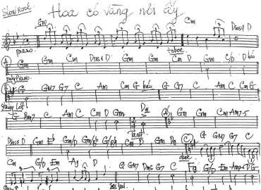 Hoa Có Vàng Nơi Ấy sheet nhạc đệm