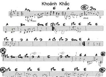 Khoảnh Khắc sheet nhạc đệm