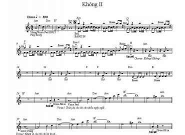 Không 2 sheet nhạc đệm