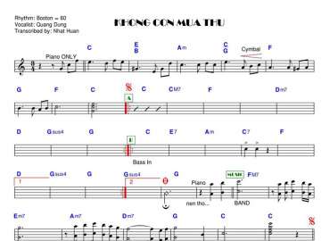 Không Còn Mùa Thu sheet nhạc đệm