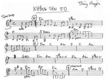 Bài Không Tên 50 sheet nhạc đệm