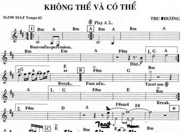 Không Thể Và Có Thể 2 sheet nhạc đệm
