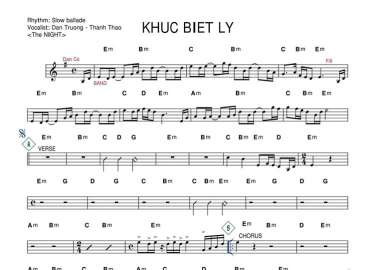Khúc Biệt Ly sheet nhạc đệm