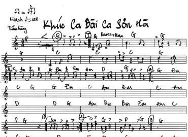 Khúc Ca Bài Ca Sơn Hà sheet nhạc đệm