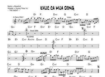 khúc Ca Mùa Đông sheet nhạc đệm