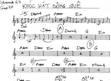 Khúc Hát Sông Quê sheet nhạc đệm
