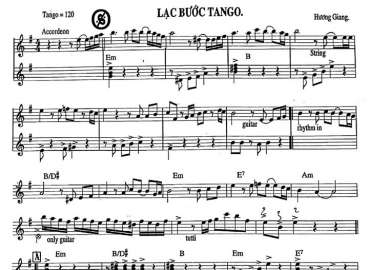 Lạc Bước TANGO sheet nhạc đệm
