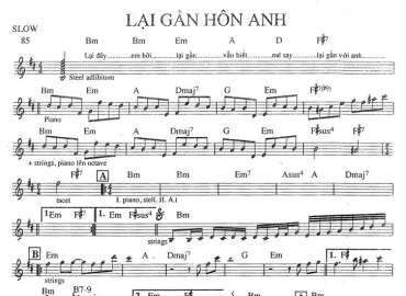 Lại Gần Hôn Anh sheet nhạc đệm