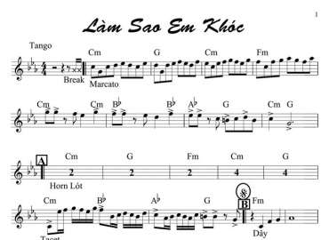 Làm Sao Em Khóc sheet nhạc đệm