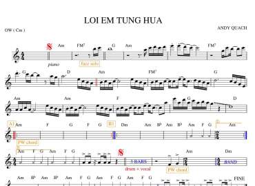 Lời Em Từng Hứa sheet nhạc đệm
