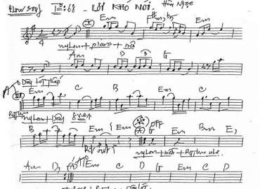 Lời Khó Nói sheet nhạc đệm