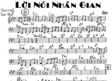 Lời Nói Dân Gian sheet nhạc đệm