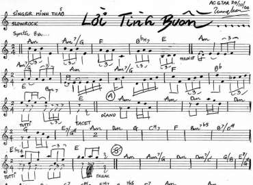 Lời Tình Buồn sheet nhạc đệm
