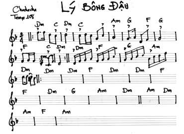 Lý Bông Đậu sheet nhạc đệm