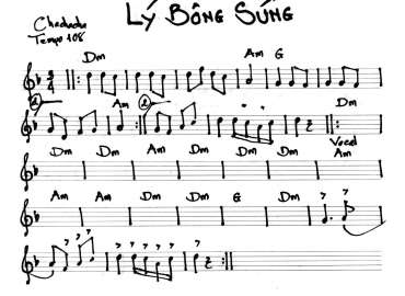 Lý Bông Súng sheet nhạc đệm