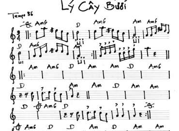 Lý Cây Bưởi sheet nhạc đệm