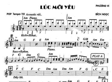 Lúc Mới Yêu sheet nhạc đệm