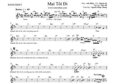 Mai Tôi Đi sheet nhạc đệm