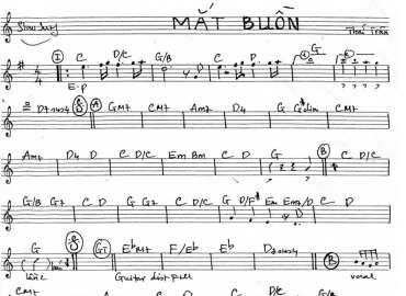 Mắt Buồn sheet nhạc đệm