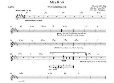 Mây Khói sheet nhạc đệm