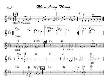 Mây Lang Thang sheet nhạc đệm