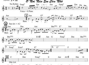 Ở Nơi Nào Em Còn Nhớ sheet nhạc đệm