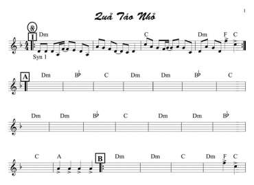 Quả Táo Nhỏ sheet nhạc đệm