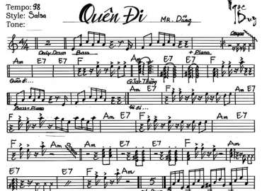 Quên Đi 2 sheet nhạc đệm