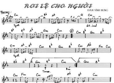 Rơi Lệ Cho Người sheet nhạc đệm
