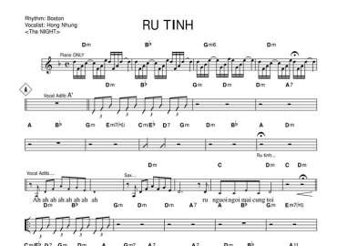 Ru Tình sheet nhạc đệm