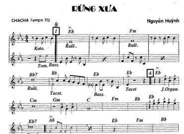 Rừng Xưa sheet nhạc đệm