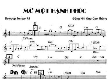 Mơ Một Hạnh Phúc sheet nhạc đệm