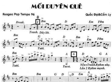 Mối Duyên Quê sheet nhạc đệm