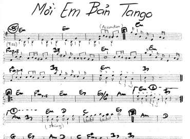 Mời Em Bản Tango sheet nhạc đệm