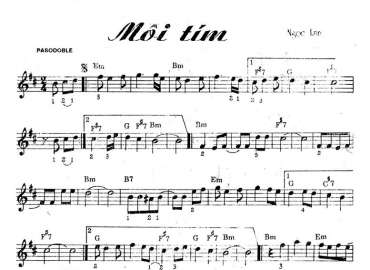 Môi Tím sheet nhạc đệm