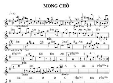 Mong Chờ sheet nhạc đệm
