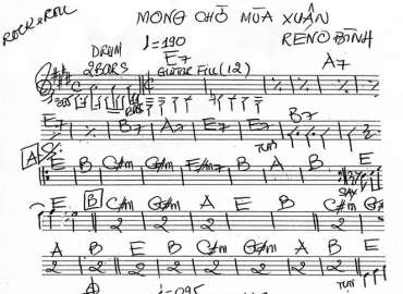 Mong Chờ Mùa Xuân sheet nhạc đệm