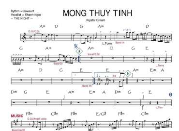 Mộng Thủy Tinh sheet nhạc đệm