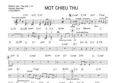 Một Chiều Thu sheet nhạc đệm