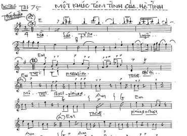 Một Khúc Tâm Tình Của Hà Tĩnh sheet nhạc đệm