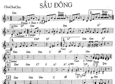 Sầu Đông sheet nhạc đệm