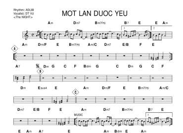 Một Lần Được Yêu sheet nhạc đệm