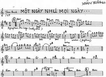 Một Ngày Như Mọi Ngày sheet nhạc đệm