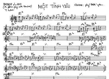 Một Tình Yêu sheet nhạc đệm