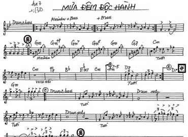 Mưa Đêm Độc Hành sheet nhạc đệm
