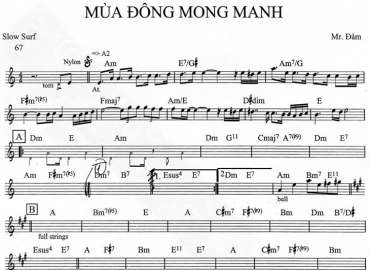 Mùa Đông Mong Manh sheet nhạc đệm