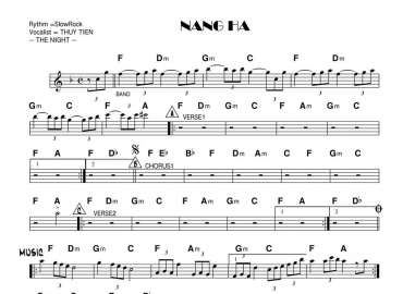 Nắng Hạ sheet nhạc đệm