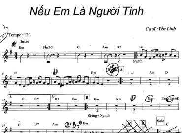 Nếu Em Là Người Tình sheet nhạc đệm