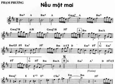 Nếu Một Mai sheet nhạc đệm