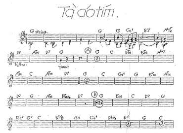 Tà Áo Tím sheet nhạc đệm